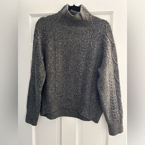 Vince Charcoal Cable Knit Turtleneck Sweater
